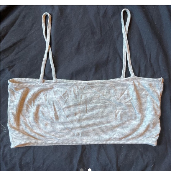 Joah Brown Pearl Rib Crop Cami - Picture 2 of 2